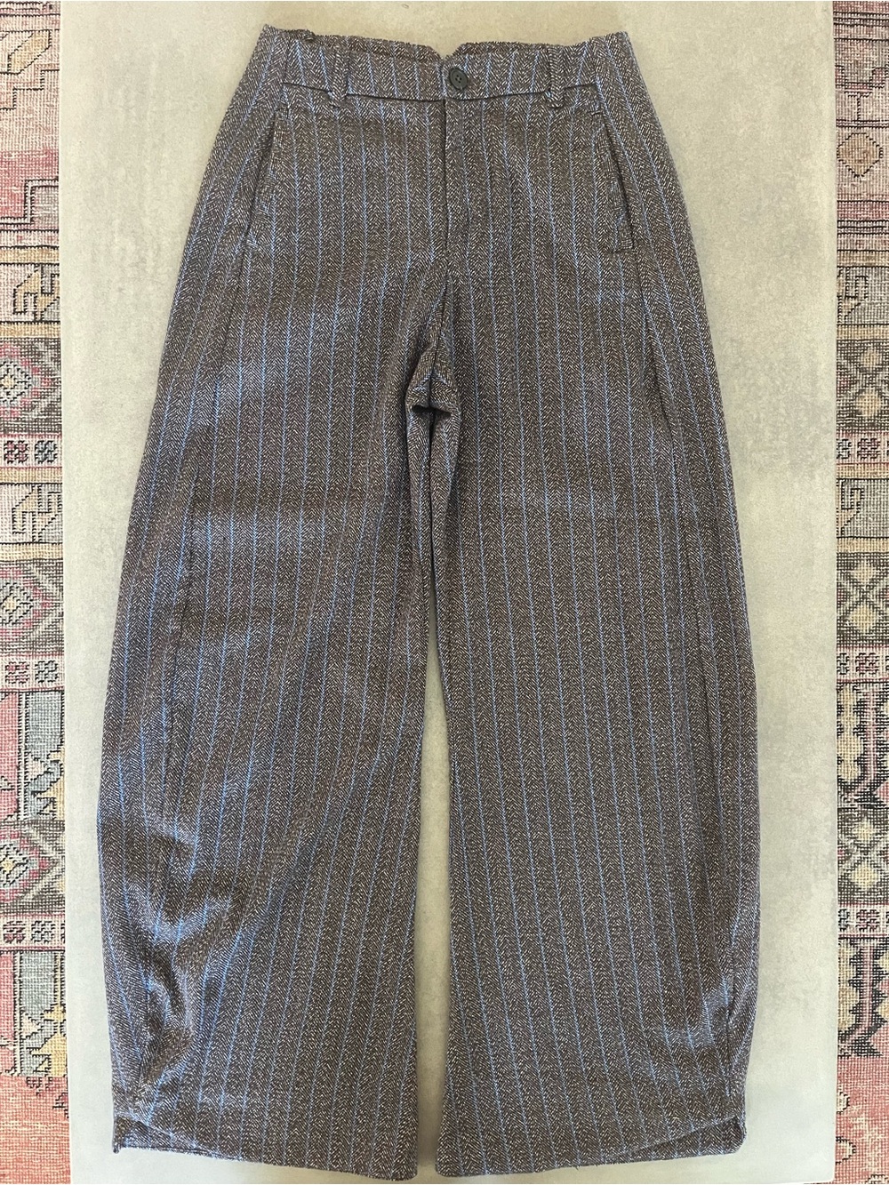 Free People - Spotlight Herringbone Barrel Trousers - Chocolate - NWT - Picture 3 of 6